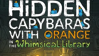 Hidden Capybaras with Orange in the Whimsical Library cover
